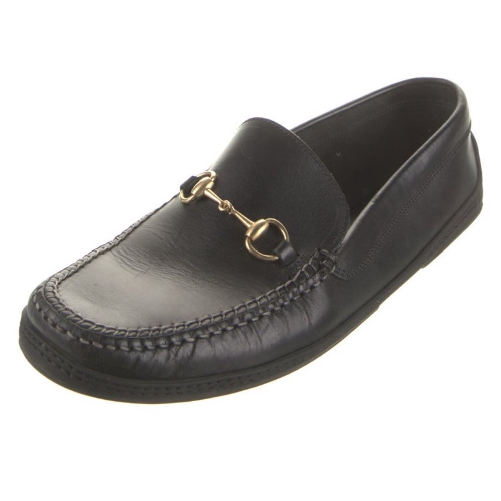 Gucci Horsebit Accent Leather Loafers